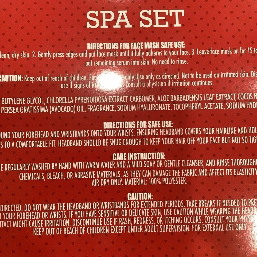 Strawberry Shortcake 9 Piece Self-Care Set, 6 Face Mask, 2 Spa Cuffs, & Headband